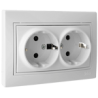 Base doble bipolar con T/T lateral 16A 250V. Con obturador. ERP60/2U