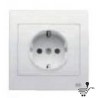TAPA ENCHUFE II + TT MONOBLOCK CON MARCO EN COLOR BEIGE 18032-A