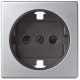 Tapa base enchufe schuko seguridad simon 82041-33 aluminio