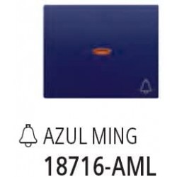 Tecla pulsador campana luminoso AZUL MING BJC IRIS 18716-AML