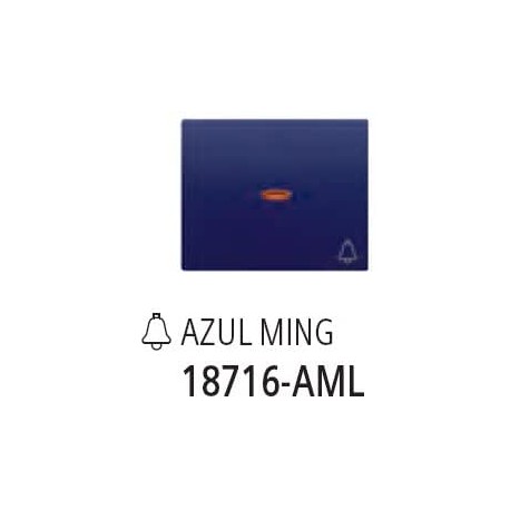 Tecla pulsador campana luminoso AZUL MING BJC IRIS 18716-AML