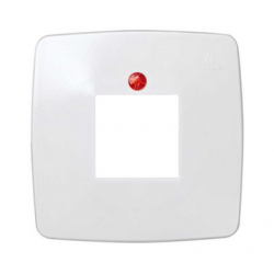 Marco para 1 elemento con abertura central cuadrada y visor rojo blanco Simon 32 32611