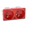 ENCHUFE DOBLE ROJO UNICA EUNEA SIST FRANCES CON SEGURIDAD U3.069.03S
