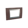 Unica Top - cover frame - 3 modules - tobacco/aluminium u66.103.0m4
