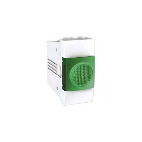Unica - flat indicator lamp - 220 VAC - 1 m - green - ivory