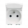 Base Enchufe Francesa con Tapa 2 Polos +Tierra 16A N4145 - Bticino LivingLight Blanco