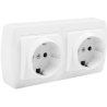 Base fija doble 2P+T, 16A 250V~. De superficie MUR66U