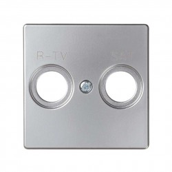 Placa para tomas inductivas de R-TV+SAT aluminio Simon 82 82097-33