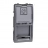 Unica Top/Class - RJ45 data connector cover for AT&T - 1 m - aluminium