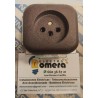 ENCHUFE 2P+T DESPLAZADA 7306 LX MARRON