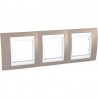 MARCO PLUS 3 MODULOS HORIZONTAL VISÓN Y BLANCO EUNEA SCHNEIDER SERIE UNICA U6.006.874