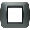 BTicino L4802AC living int - placa 2 plazas acero oscuro