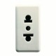 BASE NORMA EUROAMERICANANA 250/125V ac - 2P+T 15A - 1 MÓDULO - SYSTEM WHITE