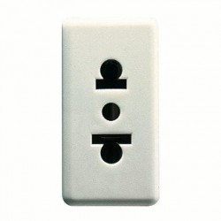 BASE NORMA EUROAMERICANANA 250/125V ac - 2P+T 15A - 1 MÓDULO - SYSTEM WHITE