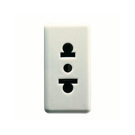 BASE NORMA EUROAMERICANANA 250/125V ac - 2P+T 15A - 1 MÓDULO - SYSTEM WHITE