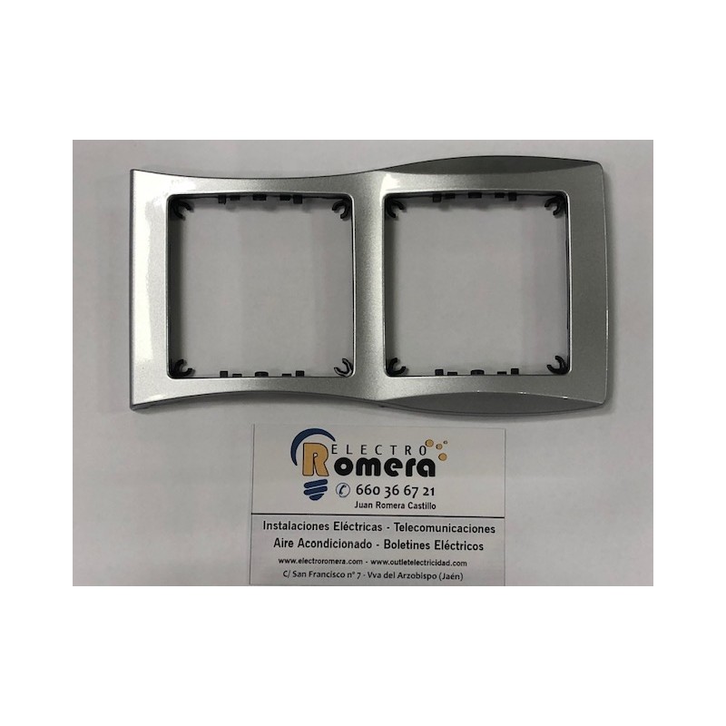 MARCO 2 ELEMENTOS VERTICAL PLATA ALUMINIO SM180