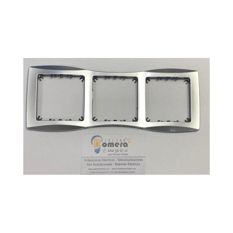 MARCO 3 ELEMENTOS VERTICAL PLATA ALUMINIO SM180
