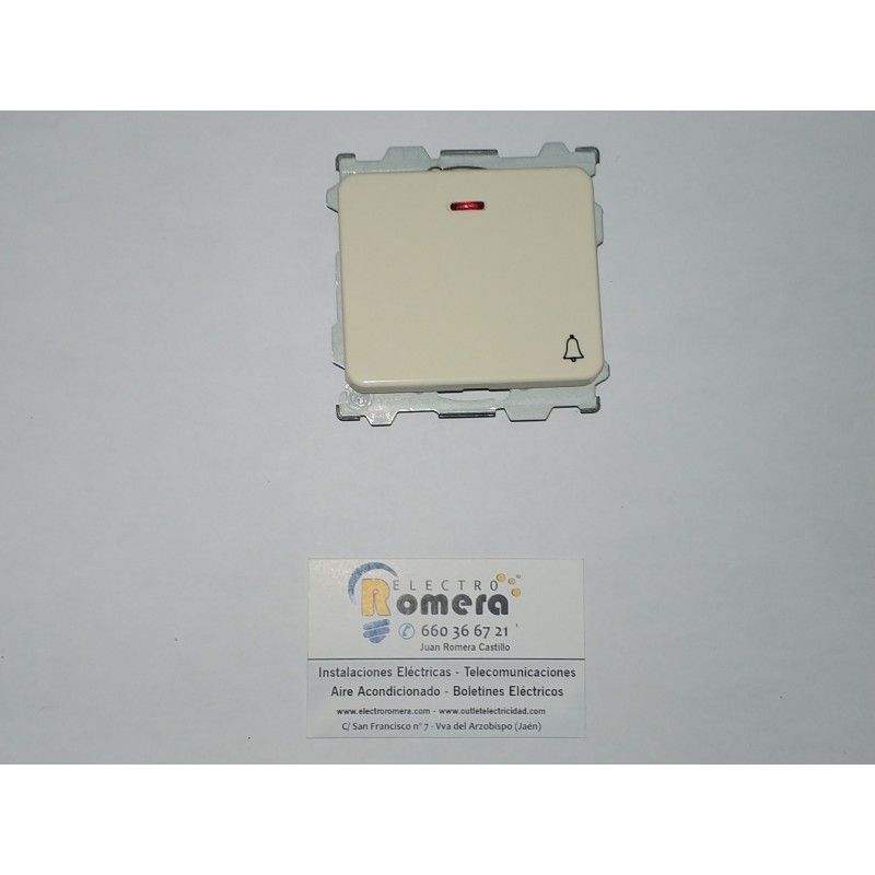 PULSADOR CON LUMINOSO CON CAMPANA LOCALIZACION MARFIL