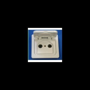 TOMA TV/SAT FINAL DERIVACCION CON TAPA BLANCO  IP44  CEESE
