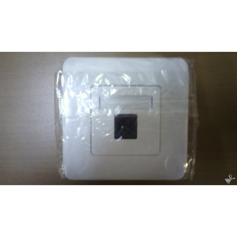 TOMA TELEFONO 4/6 CONTACTOS CON PLACA BLANCA