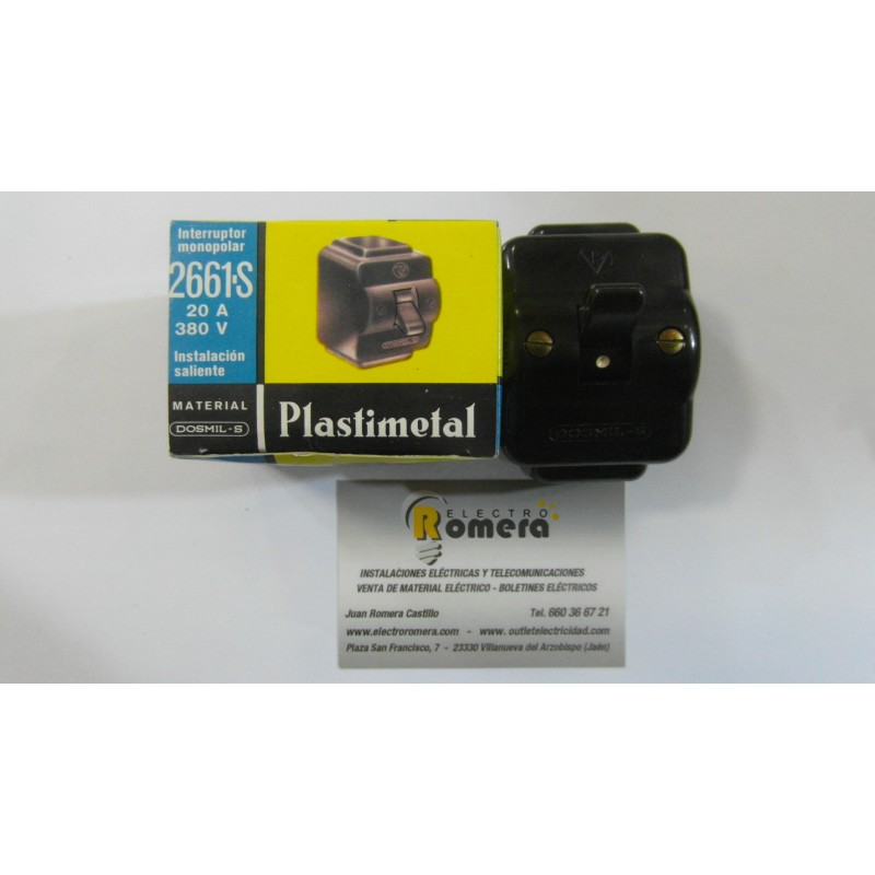 INTERRUPTOR UNIPOLAR 20A 380V SUPERFICIE