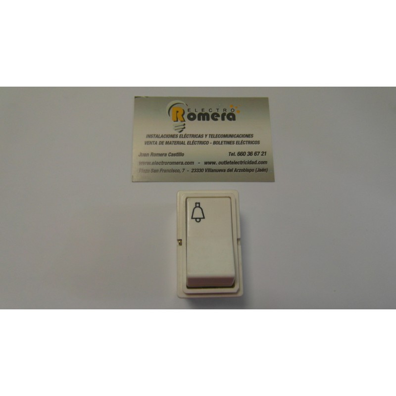 PULSADOR BJC EN BLANCO SIMBOLO CAMPANA 3053 B