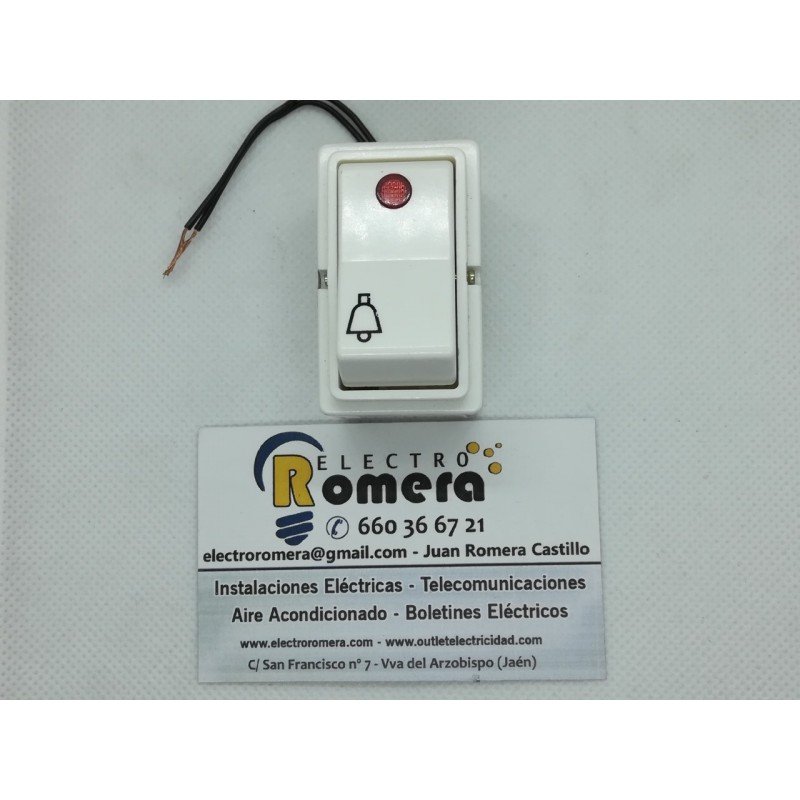 PULSADOR TIMBRE CON LUMINOSO BLANCO EUNEA METROPOLIS 3053 LB