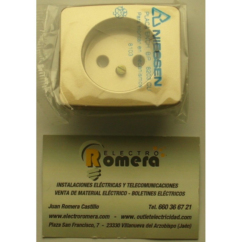 PLACA ENCHUFE BIPOLAR SERIE ARCO COBRE 8203 CU