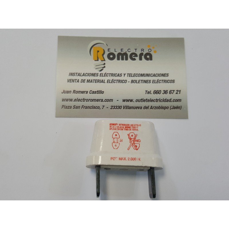 ADAPTADOR CLAVIJA METROPOLIS A ENCHUFE EUROPEO 10A 250V