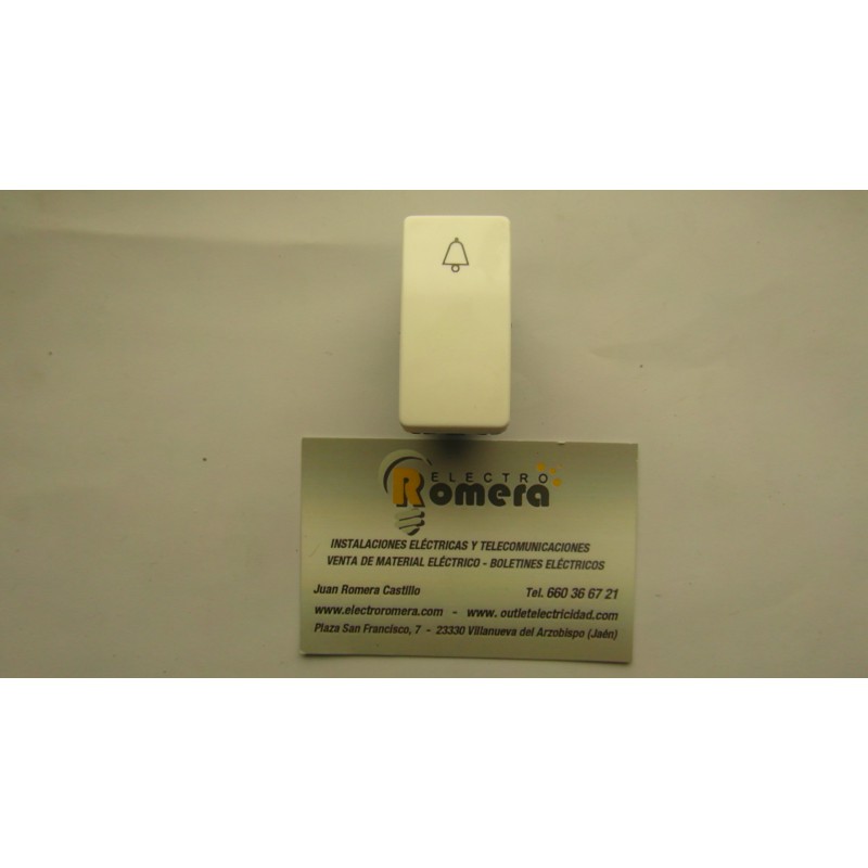PULSADOR TIMBRE ESTRECHO BLANCO ALPINO