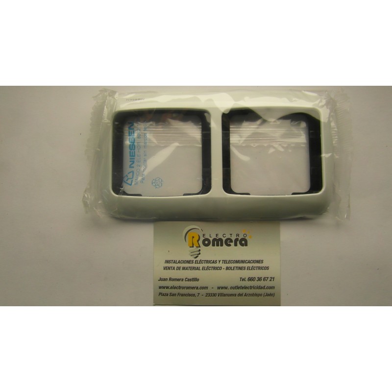 MARCO 2 ELEMENTOS HORIZONTAL SERIE ARCO BLANCO SOLIDO