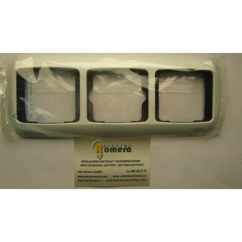 MARCO 3 ELEMENTOS HORIZONTAL SERIE ARCO BLANCO SOLIDO