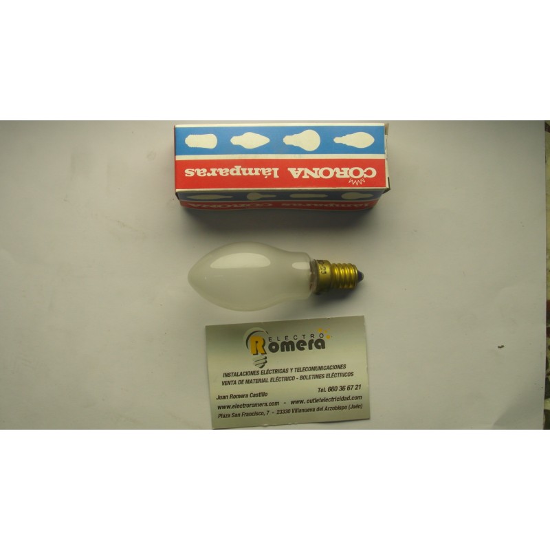 CORONA LAMPARA FLAMA LISA MATE 150V 25W E14 BELLOTA