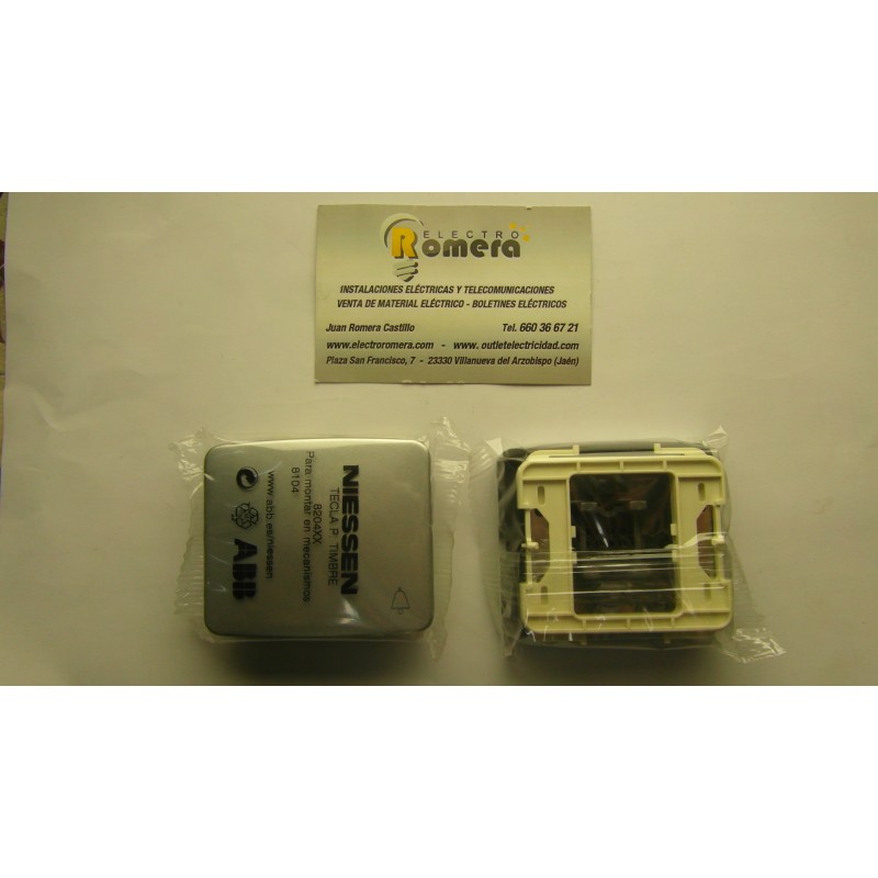 TECLA PULSADOR TIMBRE SERIE ARCO PLATA MATE 8204 PM