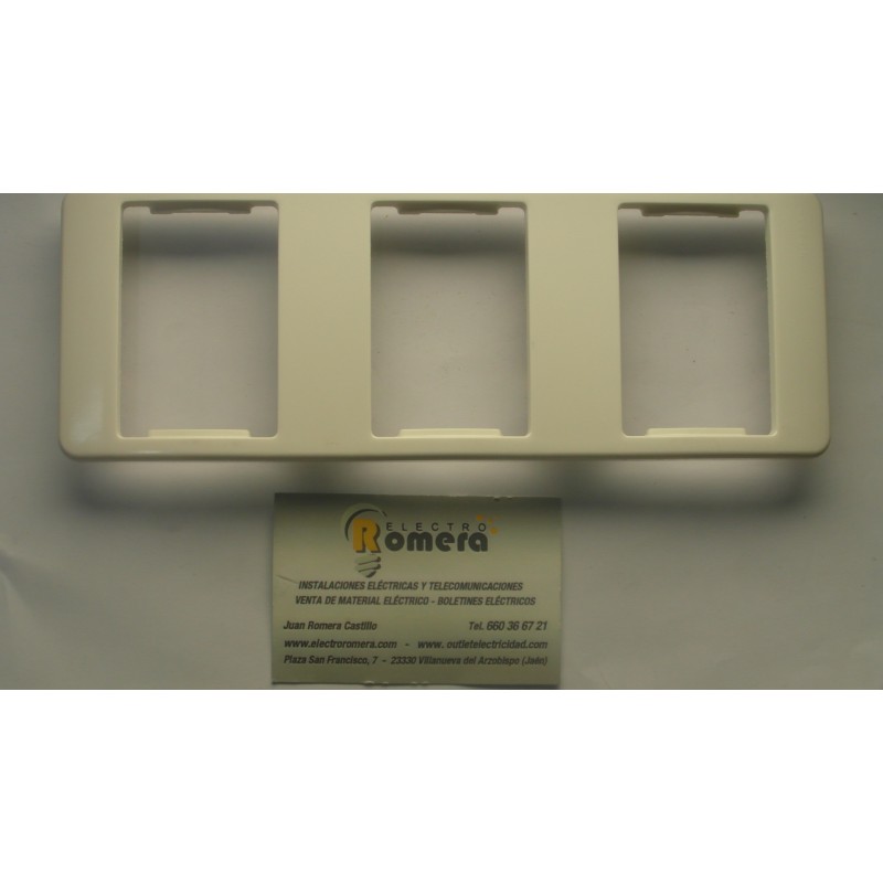 PLACA 3 ELEMENTOS VERTICAL SERIE SIGNO BLANCO ALPINO