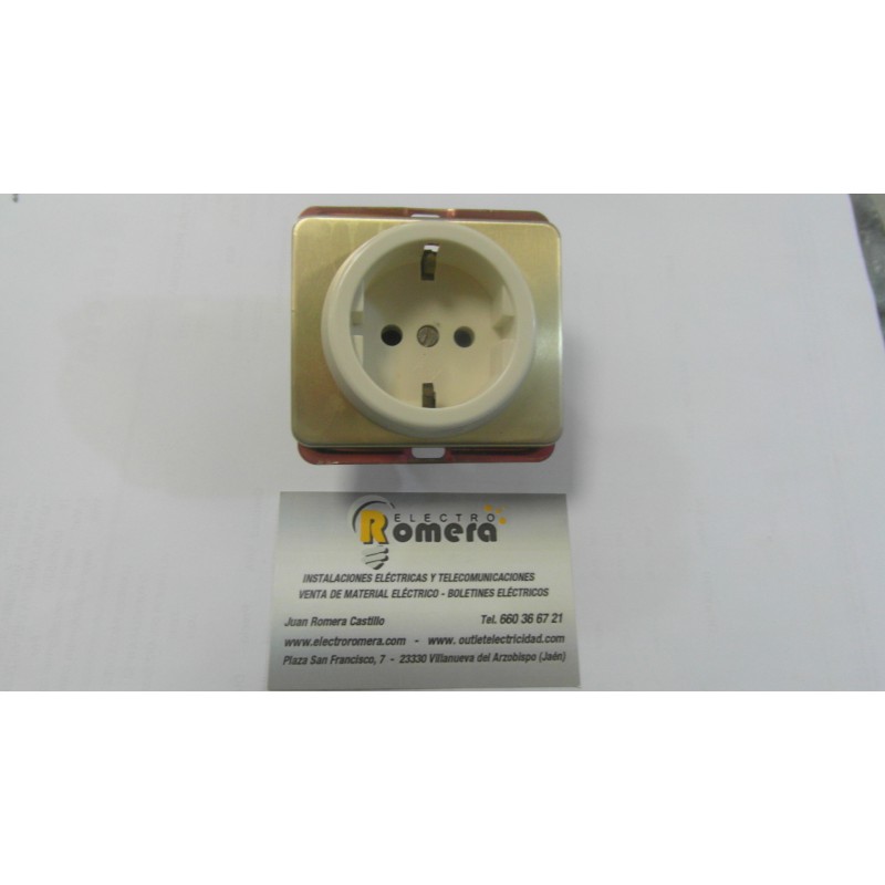 BASE ENCHUFE SHUKO CON TAPA EN ORO K 137/5