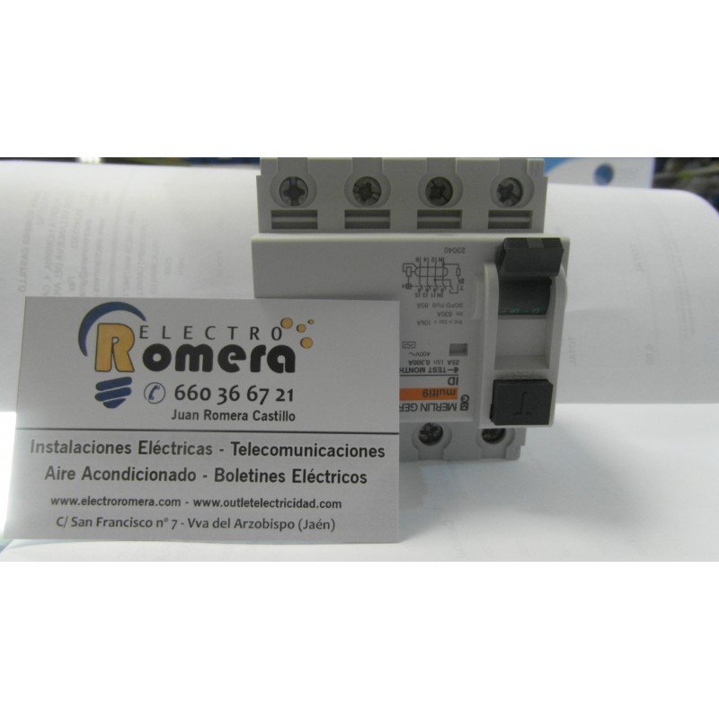INTERRUPTOR DIFERENCIAL 4P 25A 300mA MERLIN GERIN 4 INTERRUPTOR DIFERENCIAL 4P 25A 300mA MERLIN GERIN