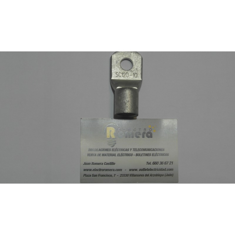 TERMINALES DE COBRE METALICOS 120MMX10 MM AGUJERO