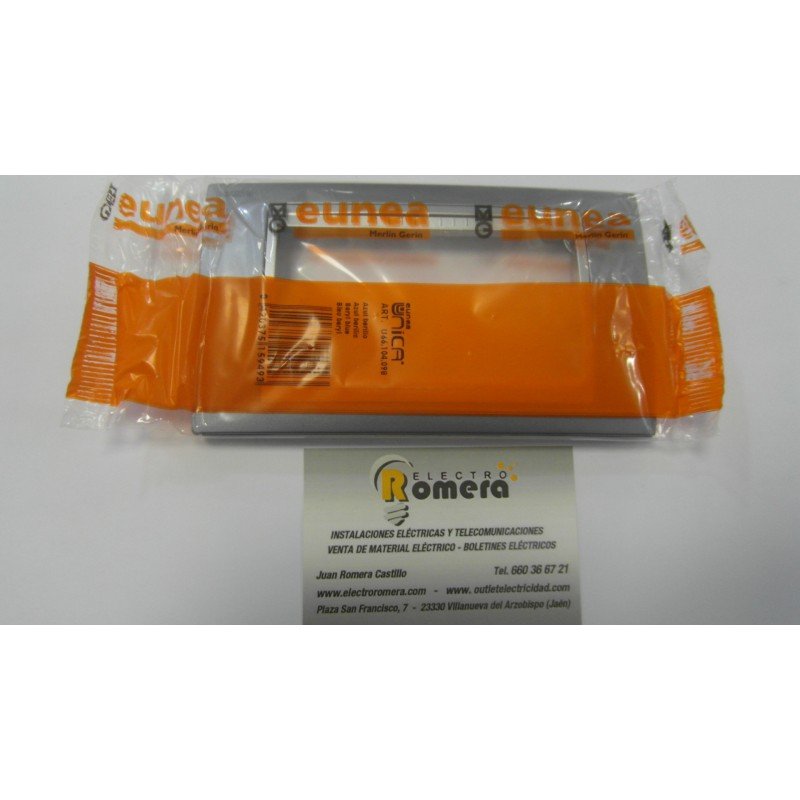 MARCO 4 MODULOS CROMO BRILLANTE ALUMINIO