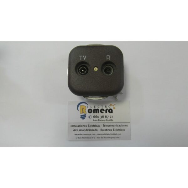 TAPA + MECANISMO TV/R MARRON SERIE LX 1 TAPA + MECANISMO TV/R MARRON SERIE LX