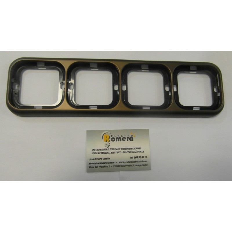 MARCO 4 VENTANAS HORIZONTAL BRONCE