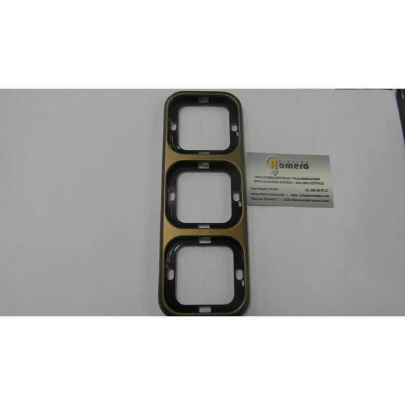 MARCO 3 VENTANAS VERTICAL BRONCE