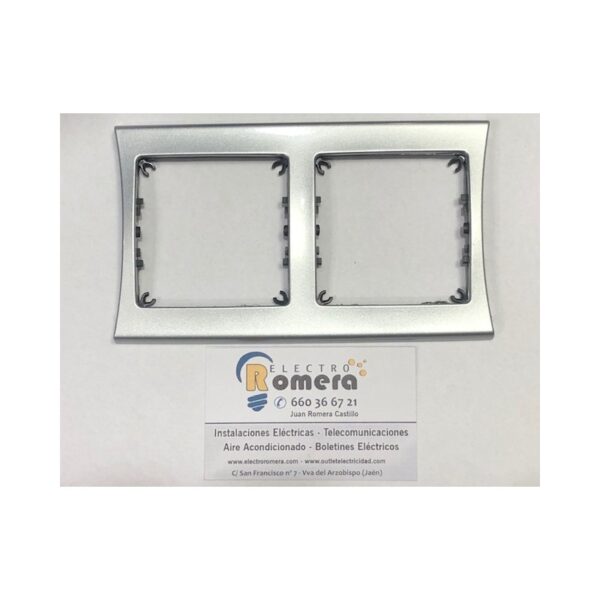 PLACA 2 ELEMENTOS HORIZONTAL ALUMINIO SIN EMBELLECEDOR 1 PLACA 2 ELEMENTOS HORIZONTAL ALUMINIO SIN EMBELLECEDOR