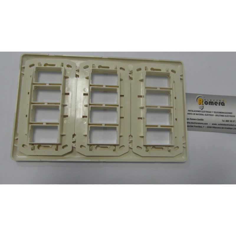 MARCO PARA 12 ELEMENTOS MARFIL 222X140