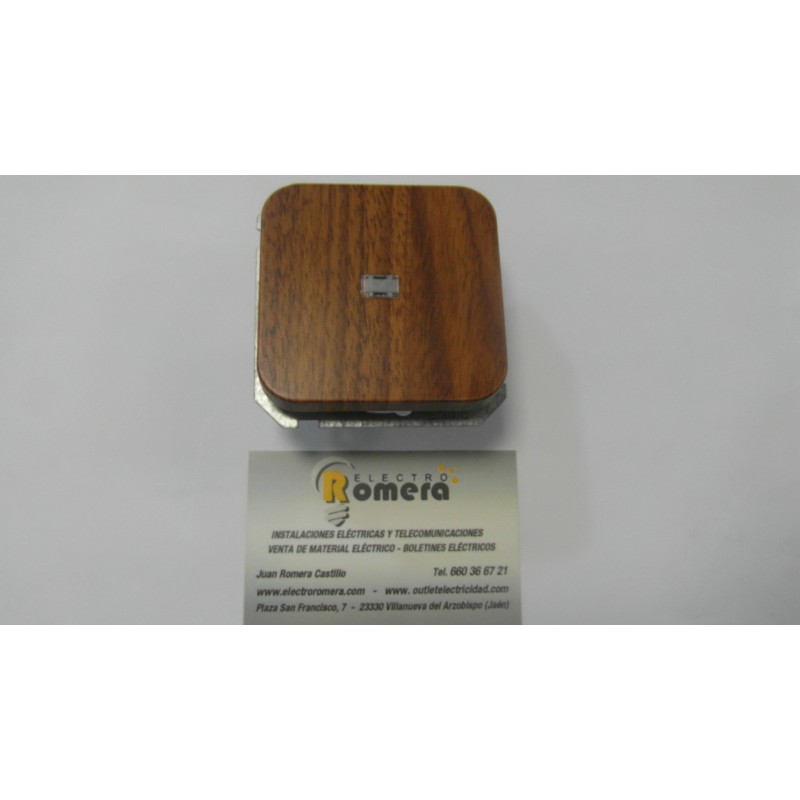 INTERRUPTOR MADERA ROBLE CLARO CON VISOR BLANCO