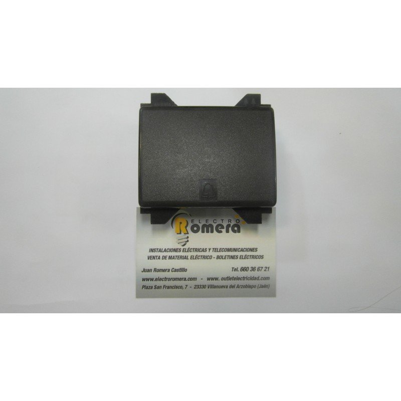 PULSADOR CON SIMBOLO DE TIMBRE GRAFITO