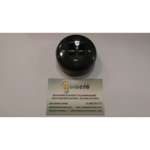 DOBLE INTERRUPTOR NEGRO CIRCULAR NEGRO