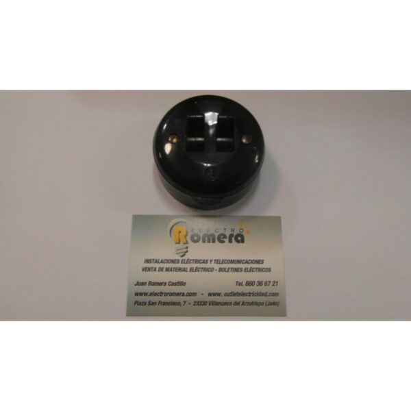 DOBLE INTERRUPTOR NEGRO CIRCULAR NEGRO 1 DOBLE INTERRUPTOR NEGRO CIRCULAR NEGRO