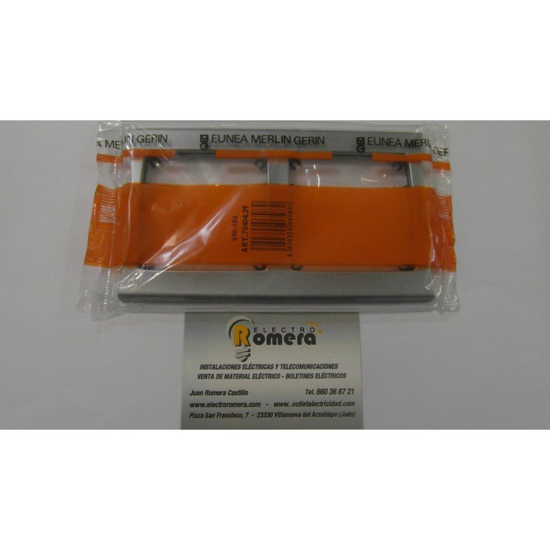 PLACA 2 ELEMENTOS  HORIZONTAL ALUMINIO SIN EMBELLECEDOR
