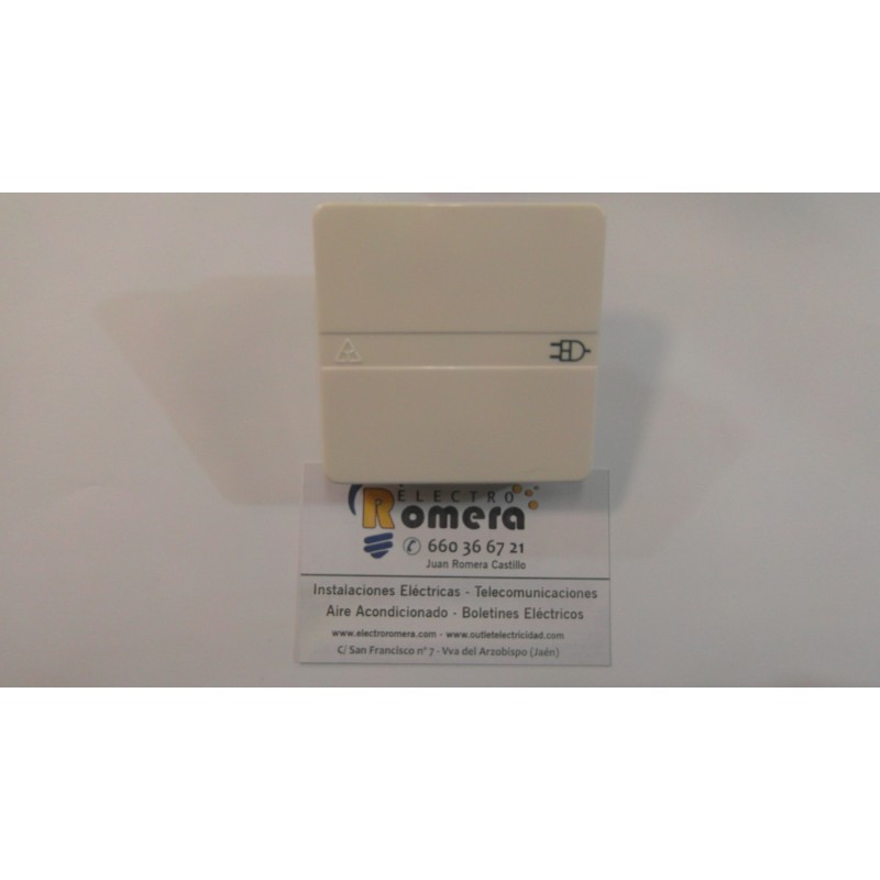 TAPA SCHUKO CON TAPA BLANCA